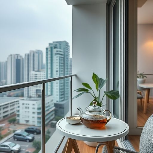 广州公寓阳台品茶场景