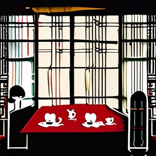 茶室内的精致摆设与柔和灯光