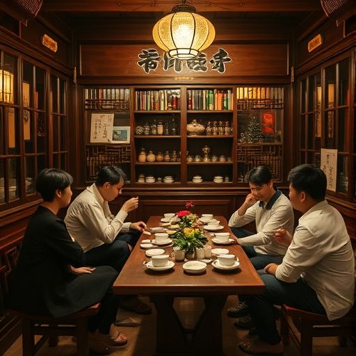 广州茶肆品茶场景