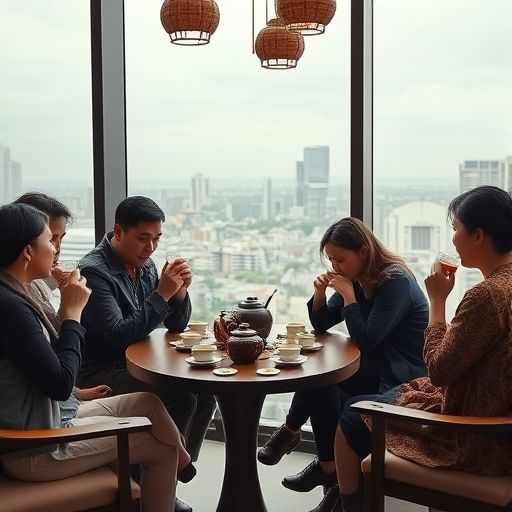 广州白云区现代茶肆朋友聚会