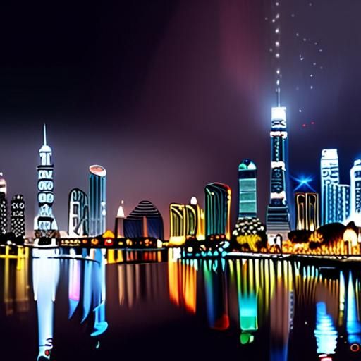 珠江新城夜景全貌