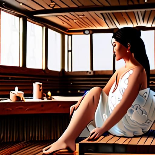 舒适温馨的高端桑拿房内部景象