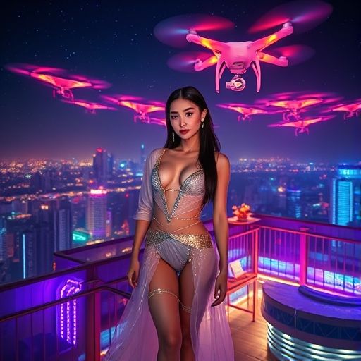 天台派对展现震撼夜景