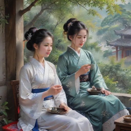 朋友围桌品茶画面