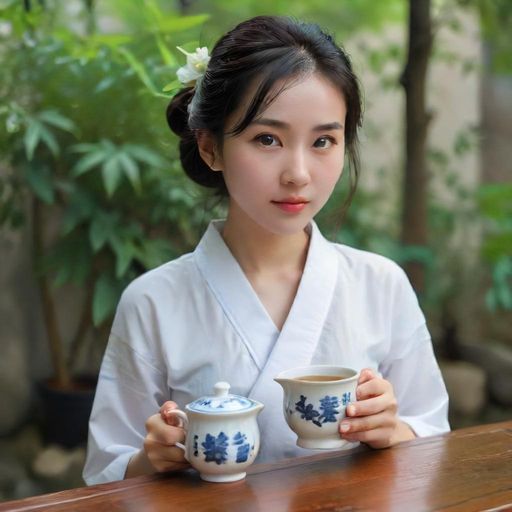 茶肆窗边悠闲时光