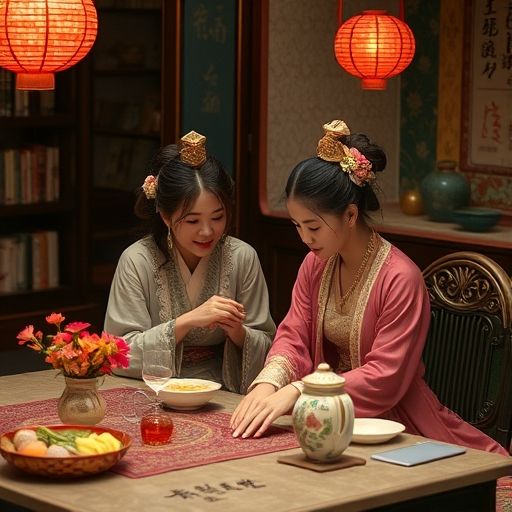 喝茶聊天的悠闲时光