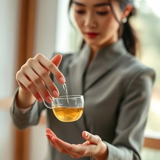 茶艺师优雅泡茶的瞬间，充满仪式感