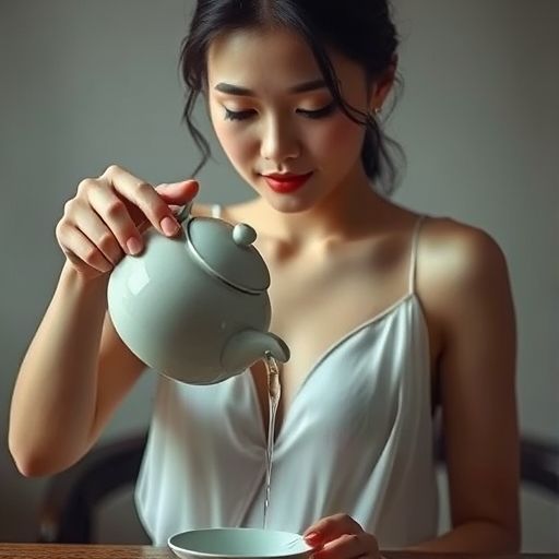 茶艺师优雅的泡茶过程