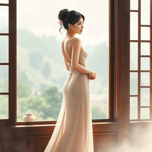 雨天茶室的温馨窗景