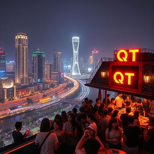 广州夜景与QT场氛围