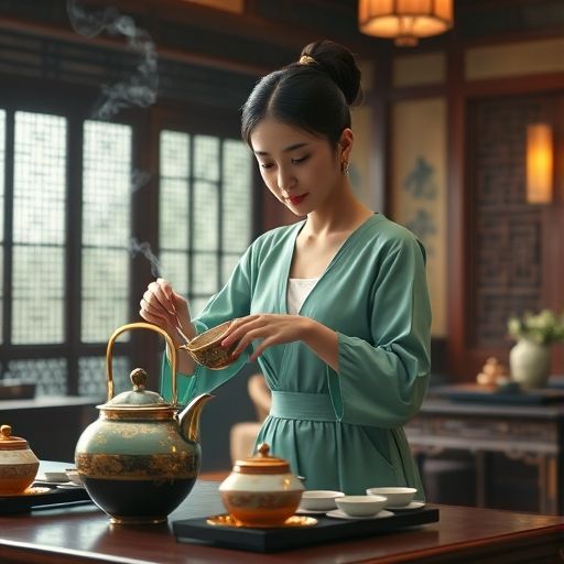 茶艺师冲泡茶叶