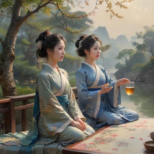 一间光线柔和、布置雅致的中式茶室包厢,茶具精美,氛围私密舒适