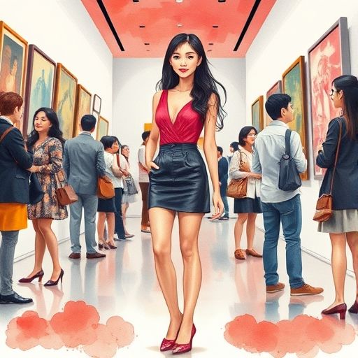 画展现场展现艺术氛围