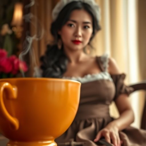 茶杯中热气袅袅的温暖画面