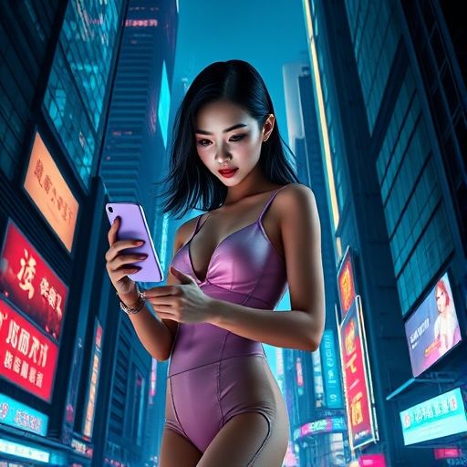 一位用户在夜色中用手机浏览浦友论坛