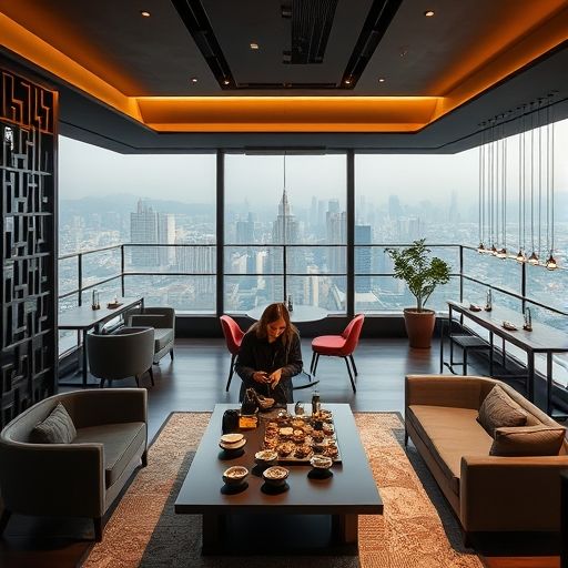 南山高端茶馆俯瞰夜景