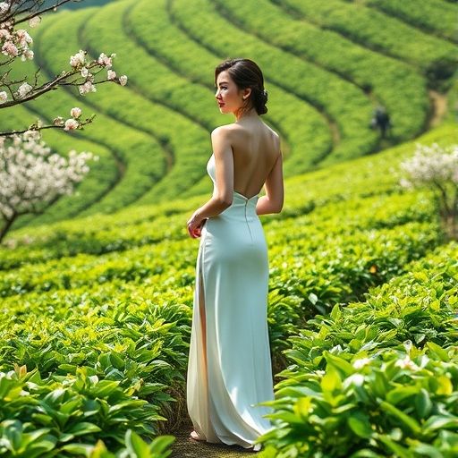 广州春季茶园采茶场景