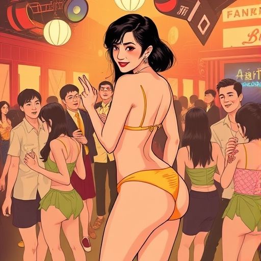 复古音乐派对的欢乐场景