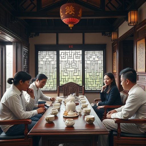 广州茶肆喝茶场景