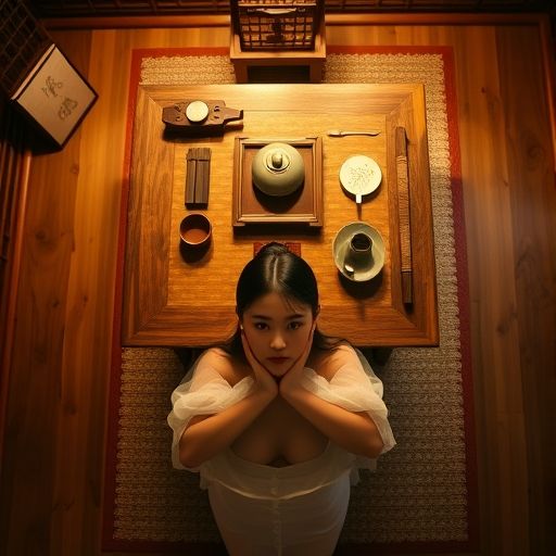 茶室内的精致茶桌布置