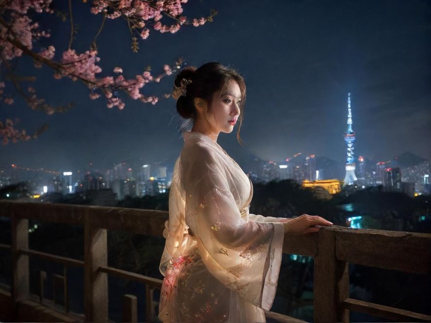 广州夜场会所的霓虹夜景