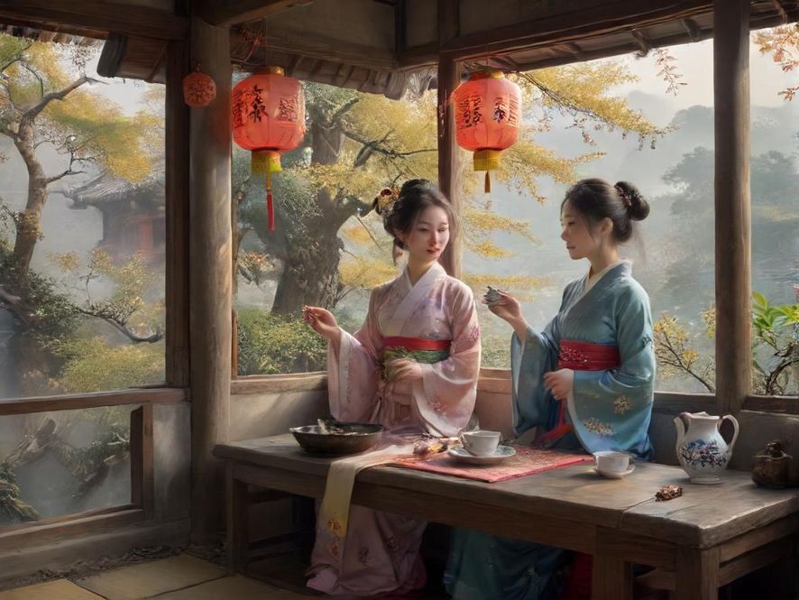 广州高端茶社的奢华私密包厢,光线柔和,装饰典雅,营造出极致放松的氛围。