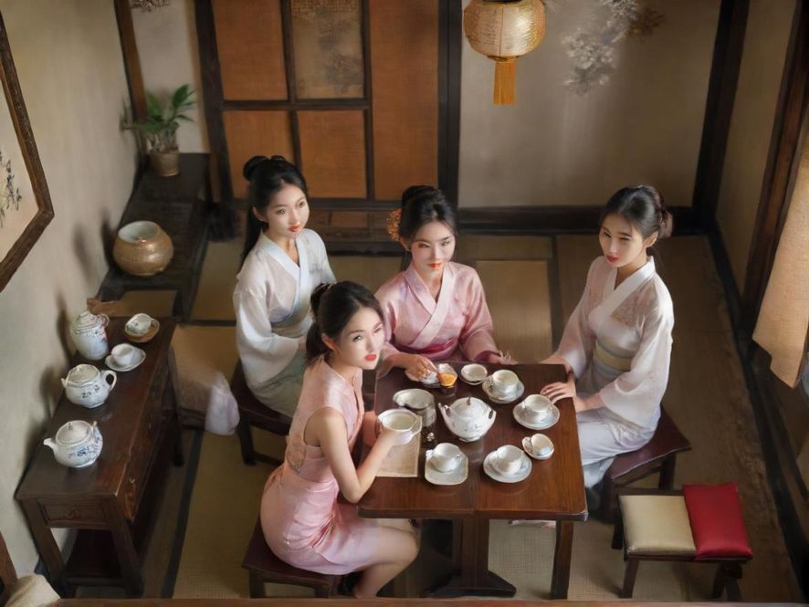 深圳高端茶艺会场景,展现茶室内的唯美氛围