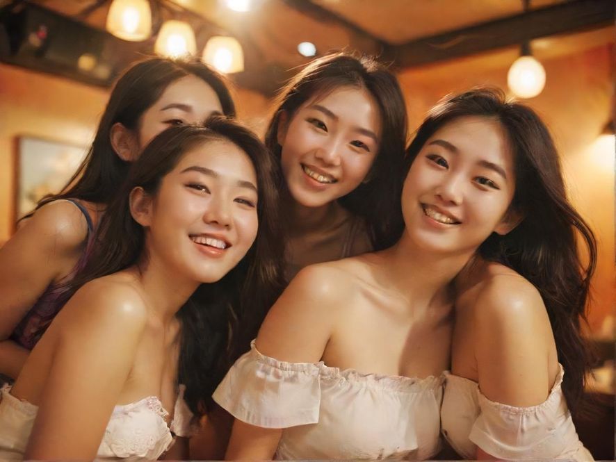 一群年轻人在一个充满活力的娱乐场所中,脸上洋溢着笑容,享受着蒲友娱乐网带来的快乐时光