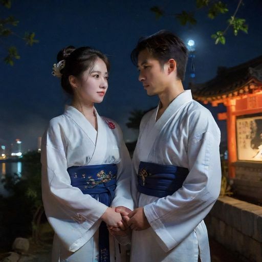 在深圳夜景下查看手机的年轻男子