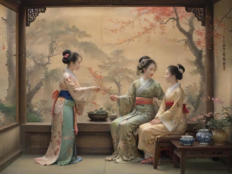 广州佳丽百花从会所的优雅茶艺表演