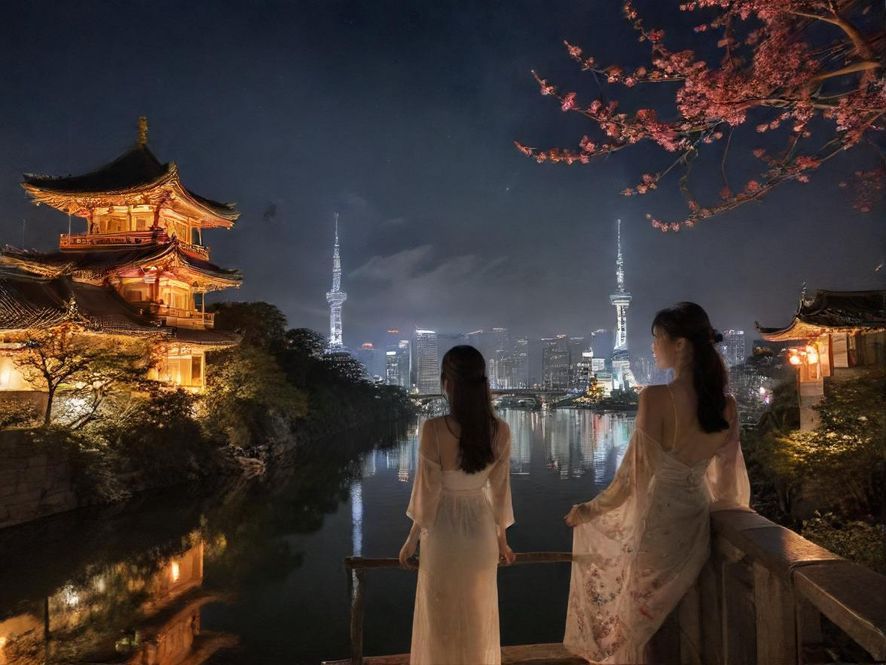 城市夜景示意图