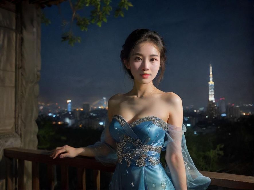 广州夜场灯火辉煌,充满神秘感的城市全景