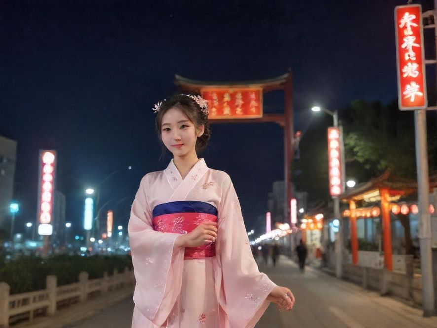 夜晚城市巷道中的神秘入口