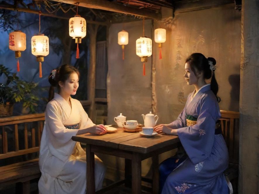 深圳桑拿会所的复古茶艺室