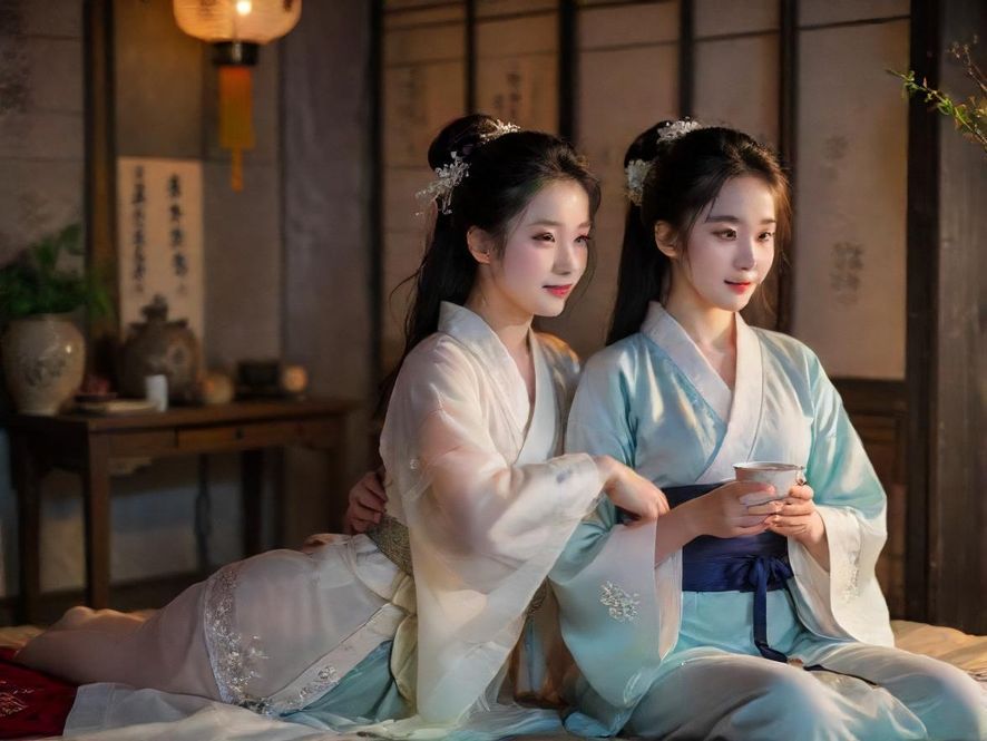 广佛夜场会所内一个私密且充满艺术感的休闲区,柔和的灯光下,摆放着精致的茶具,营造出高雅的品茶氛围。