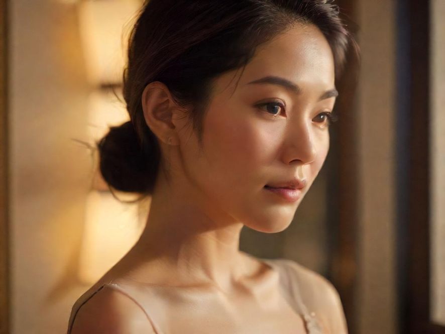 气质熟女在温馨室内环境下的侧脸特写