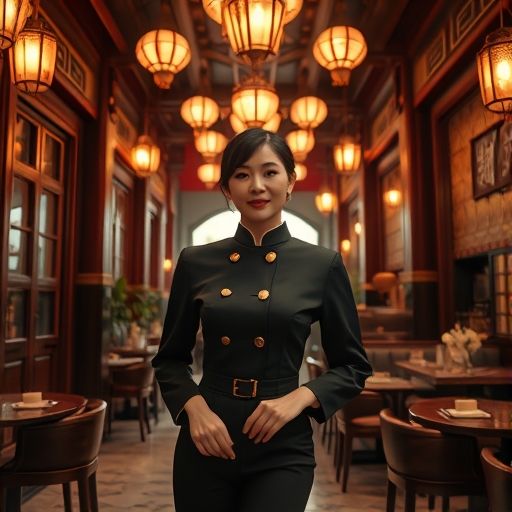 一间布置考究的茶室，光影交错，充满故事感