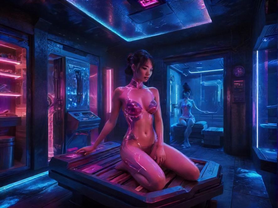 金属打包压块机夜场会所内部场景