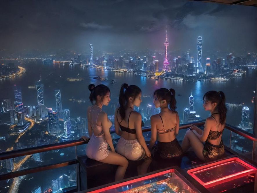 广州珠江新城夜景,高楼林立,灯火璀璨,充满都市活力。