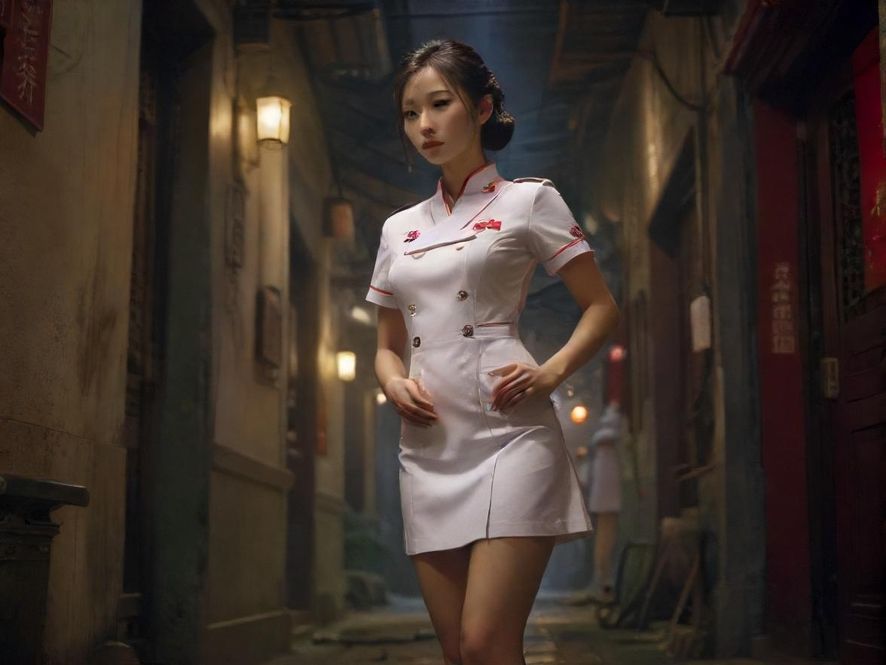 夜色中一处隐蔽的入口,透着一丝神秘感