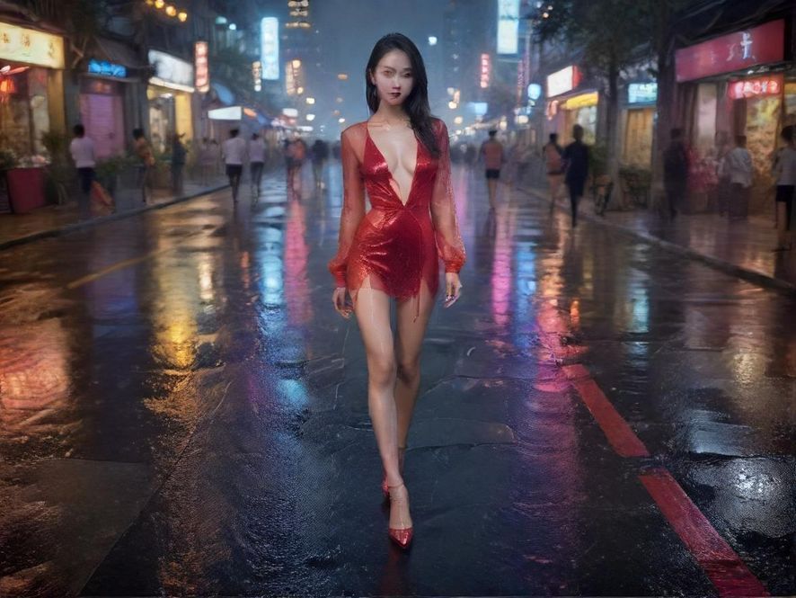 广州夜色繁华街景