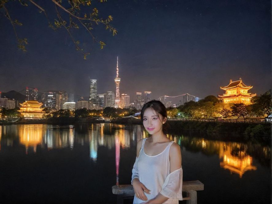 广州夜晚街景下隐秘的休闲会所入口