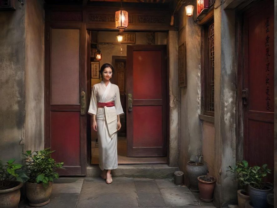 广州小巷深处一家看似普通的店面入口，暗示着隐藏的休闲去处