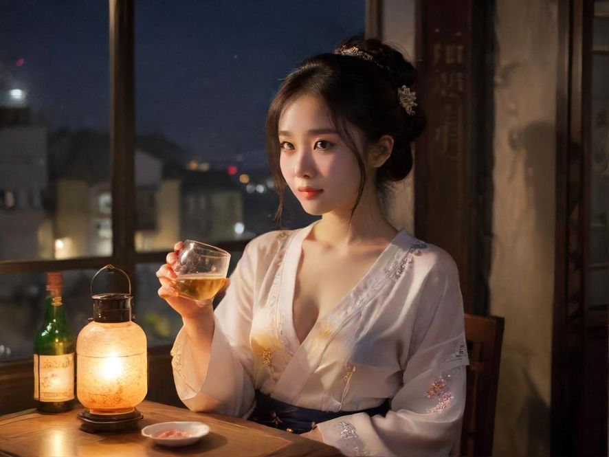 高端夜场内部炫彩灯光场景