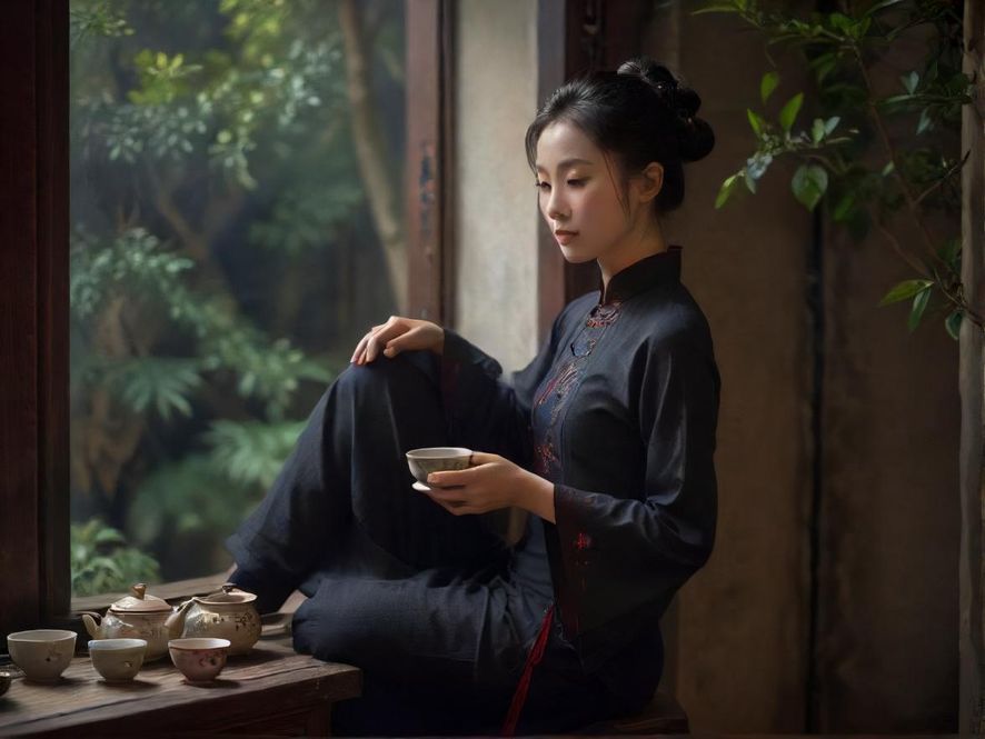 广州茶社茶艺表演实景图