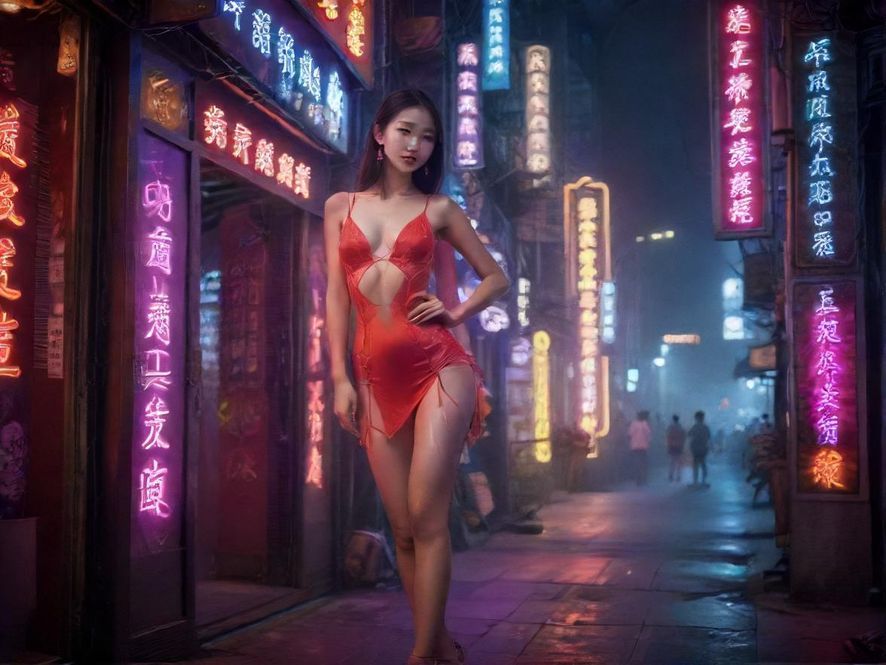 繁华都市夜晚的娱乐场所入口