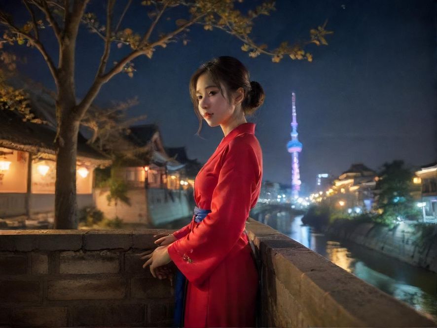 夜幕下灯火辉煌的城市休闲娱乐街景