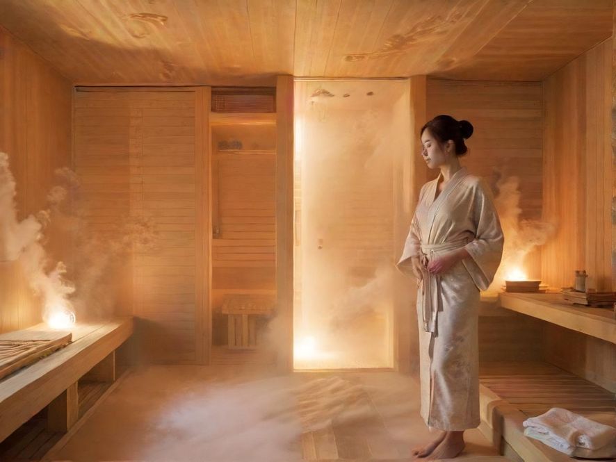 广州高端桑拿房,蒸汽弥漫,营造出放松的氛围。