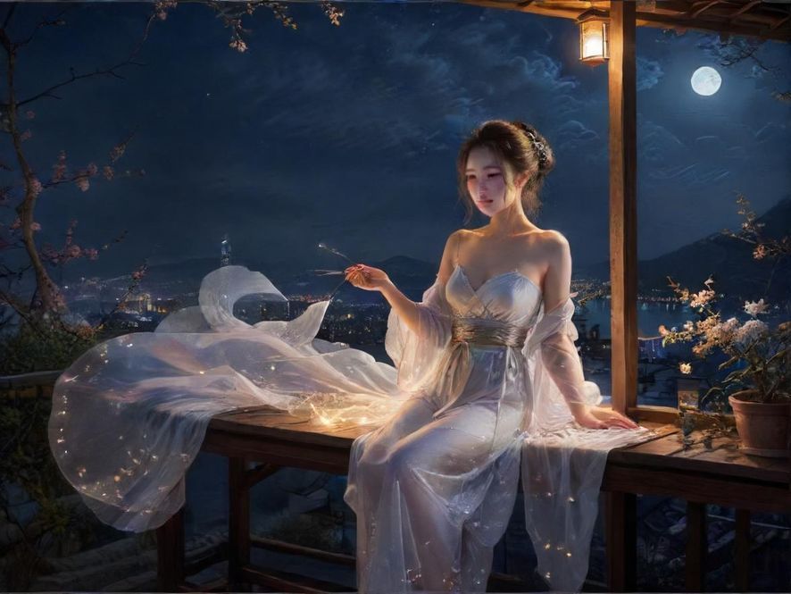 手机屏幕上显示着一堆模糊的联系信息和评价,背景是都市夜景