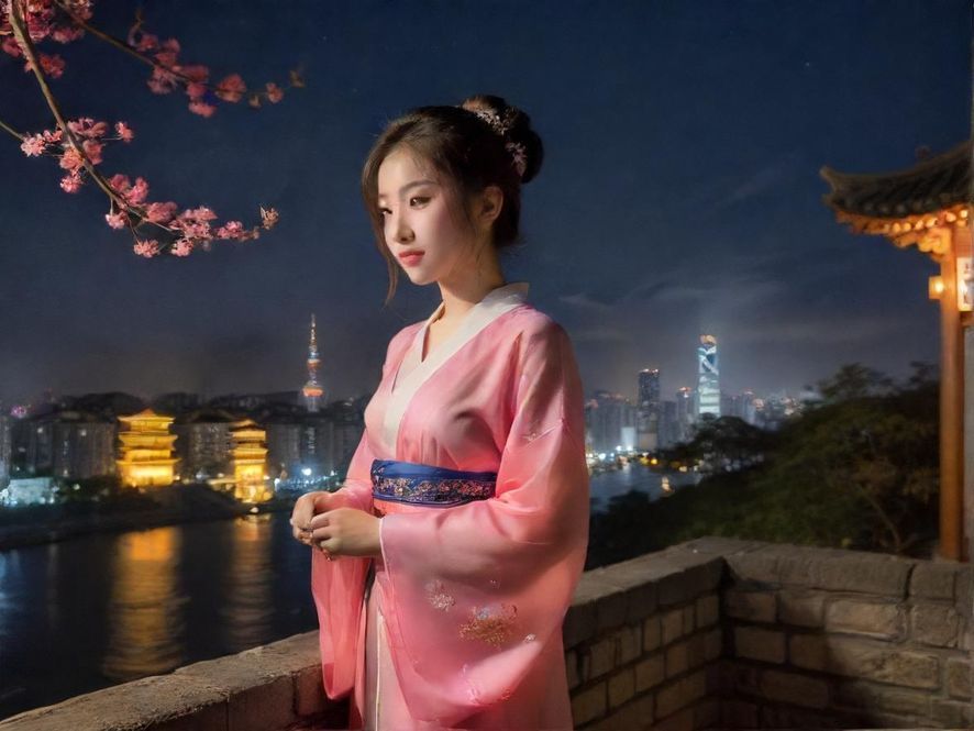 繁华都市的夜景,灯光璀璨